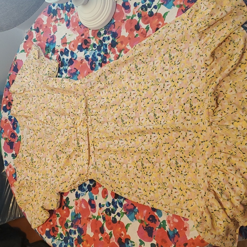 Yellow floral summer dress